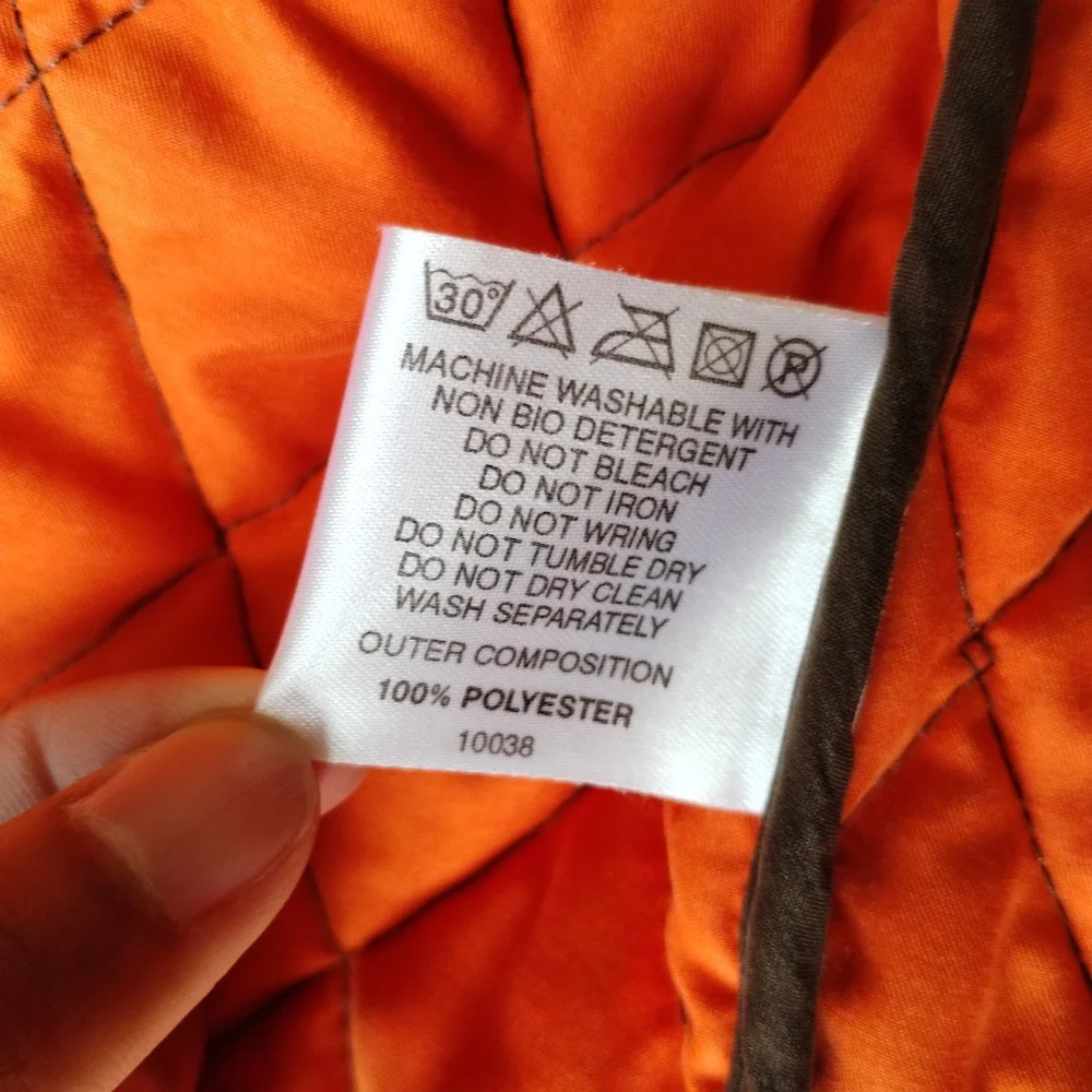 John Partridge chocolate Brown and Orange quilted full zip up comfy coat Jacket - Picture 7 of 16